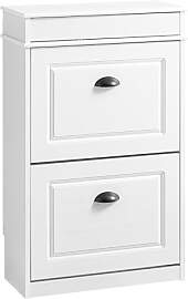 SoBuy Schuhschrank Schmal Weiß Holzoptik,
