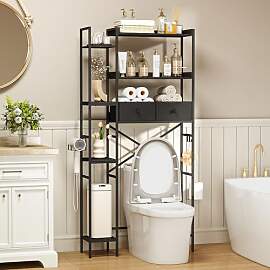 SOCOMFAY 7-Ebenen Toilettenregal mit 2 Körben, wc 