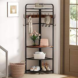 SOCOMFAY Eckgarderobe mit Regal,