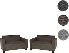 Sofa-Garnitur Couch-Garnitur 2x 2er Sofa Lyon