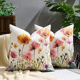 Sofa Kissenbezug 40x40 Orange Florales Outdoor