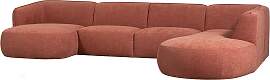 Sofa Polly U-Form aus Webstoff, modern, rechts,