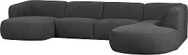 Sofa Polly U-Form aus Webstoff, modern und bequem, 