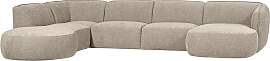 Sofa Polly U-Form aus Webstoff, modern und