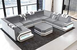 Sofa Ragusa U-Form mit Stoffbezug