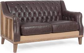 Sofa Raymond aus Kunstleder, klassischer 2-Sitzer, 