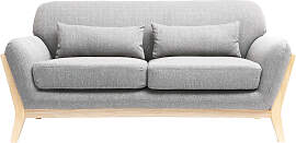 Sofa skandinavisch 2 Plätze Grau Holzbeine YOKO