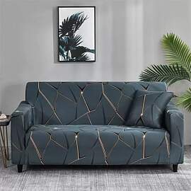 Sofa Überzug 3 Sitzer Grau Abstrakt Hohe