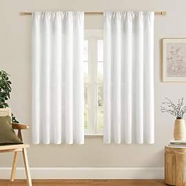 Softalker Vorhänge Leinen Gardinen Weiss 160 cm