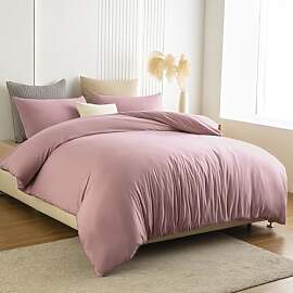 Soifox Bettwäsche 140x200 Rosa - bettwäsche Sets 