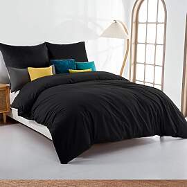 Soifox Bettwäsche 140x200 Schwarz - bettwäsche