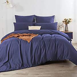 Soifox Bettwäsche 200x200 Marineblau