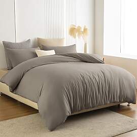 Soifox Bettwäsche 200x200 Taupe - aus Mikrofaser