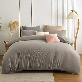 Soifox Bettwäsche 200x220 Taupe - aus Mikrofaser