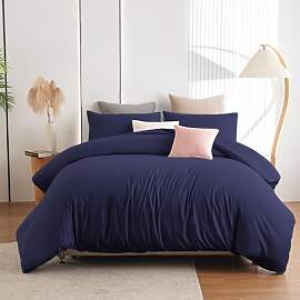 Soifox Bettwäsche 220x240 Marineblau