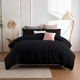 Soifox Bettwäsche 220x240 Schwarz