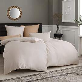 Soifox Bettwäsche Beige 135x200 4teilig - 2