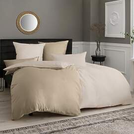 Soifox Bettwäsche Beige 135x200 4teilig -