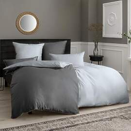 Soifox Bettwäsche Grau 135x200 4teilig -