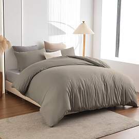 Soifox bettwäsche Taupe 135x200 -