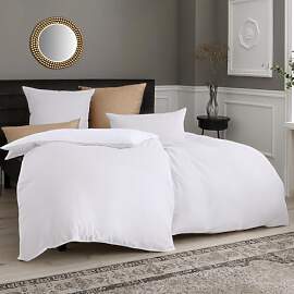 Soifox Bettwäsche Weiß 135x200 4teilig - 2
