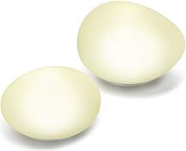 Solar Glas Deko Steinleuchten 2er Set Lichtfarbe