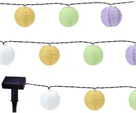 Solar Lampion Lichterkette 2,7m Bunt - 10