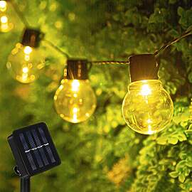 Solar LED Lichterkette - 10er Glühbirnen, 8 Modi, 