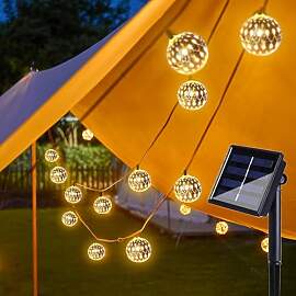 Solar Lichterkette Aussen, 5M 20LED Silber