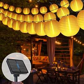 Solar Lichterkette Aussen Lampions mit Upgrade
