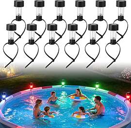 Solar Poolbeleuchtung für Frame Pool, 12 Stück