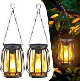 Solarlampen für Außen Hängend, 2 Stück Garten