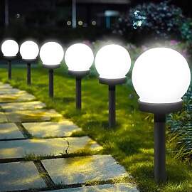 Solarlampen für Außen Kugel,6 Stück LED