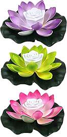 Solarleuchte 18cm LED Lotus Laterne Wasserlaterne