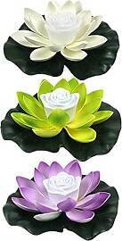 Solarleuchte 18cm LED Lotus Laterne Wasserlaterne