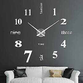 SOLEDI 3D Wanduhr Groß XXL zum Kleben - DIY Mute