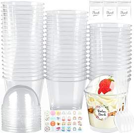 Solivive 50 Stück Dessertbecher Plastik