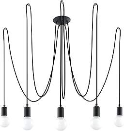 SOLLUX lighting EDISON 5 Schwarzer Kronleuchter -
