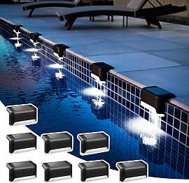 Solpex Solarleuchten für außen, 8 Stück Schwarz 
