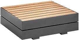 Solpuri Boxx Beistelltisch 90x90 cm Aluminium/Teak
