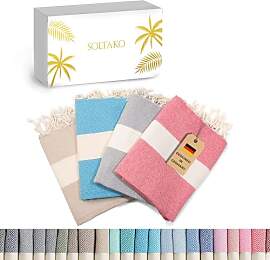 SOLTAKO Fouta Diamant Premium Hamamtuch 100x200