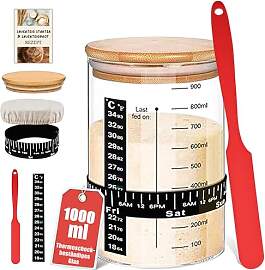 SoLuna. Sauerteig Starter Set Glas 1L/1000ml