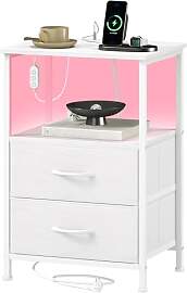 Somdot Nachttisch mit Ladefunktion, LED,