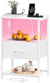 Somdot Nachttisch mit Ladefunktion, LED,