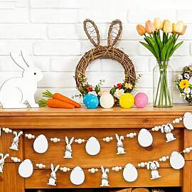 Songjum Holz Osterkranz Dekoration DIY-Frohe