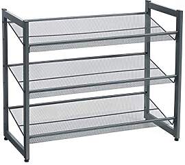 SONGMICS 3 Ebenen Metall-Schuhregal, Meshregal,