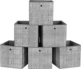 SONGMICS Aufbewahrungsbox, 6er Set, Ordnungsboxen