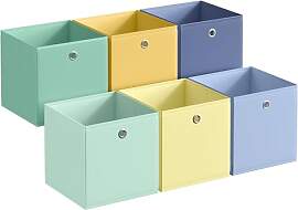 SONGMICS Aufbewahrungsbox, 6er Set, Ordnungsboxen, 