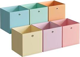 SONGMICS Aufbewahrungsbox, 6er Set, Ordnungsboxen, 