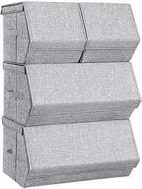 SONGMICS Aufbewahrungsbox mit Deckel, 4er Set